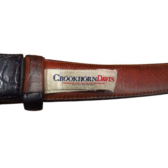 Vintage Made in USA Tropical Croc Black Leather Crocodile Print - Picture 2 of 7